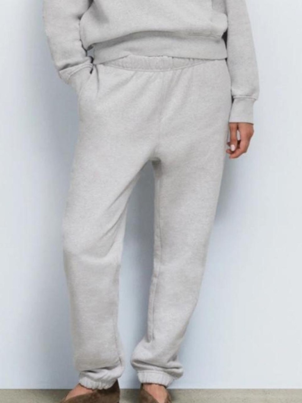 Mate the label organic fleece relaxed pocket sweatpants heather grey XS